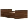 Bed frame with brown oak headboard and footboard 90x200 cm by , Beds and slatted bases - Ref: Foro24-3203809, Price: 202,51 €...