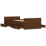 Bed frame with brown oak headboard and footboard 90x200 cm by , Beds and slatted bases - Ref: Foro24-3203809, Price: 206,00 €...