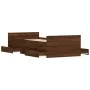 Bed frame with brown oak headboard and footboard 90x200 cm by , Beds and slatted bases - Ref: Foro24-3203809, Price: 202,51 €...