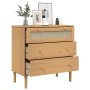 Cómoda SENJA aspecto ratán madera maciza pino marrón 80x40x80cm | Foro24.es | Tu tienda online para hogar, jardín y más Foro24.es