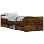 Bed frame with smoked oak headboard and footboard 75x190 cm by , Beds and slatted bases - Ref: Foro24-3203821, Price: 127,66 ...
