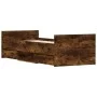 Bed frame with smoked oak headboard and footboard 75x190 cm by , Beds and slatted bases - Ref: Foro24-3203821, Price: 127,66 ...