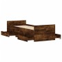 Bed frame with smoked oak headboard and footboard 75x190 cm by , Beds and slatted bases - Ref: Foro24-3203821, Price: 130,60 ...