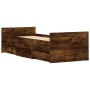 Bed frame with smoked oak headboard and footboard 75x190 cm by , Beds and slatted bases - Ref: Foro24-3203821, Price: 130,60 ...