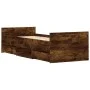 Bed frame with smoked oak headboard and footboard 75x190 cm by , Beds and slatted bases - Ref: Foro24-3203821, Price: 127,66 ...