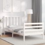 Einzelbettgestell mit weißem Massivholzkopfteil von , Betten und Lattenroste - Ref: Foro24-3193817, Preis: 125,36 €, Rabatt: %