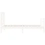 Single bed frame with white solid wood headboard by , Beds and slatted bases - Ref: Foro24-3193817, Price: 121,02 €, Discount: %