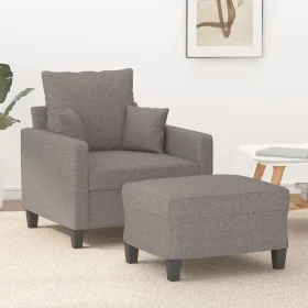Sessel mit Hocker Stoff grau taupe 60 cm von , Sofas - Ref: Foro24-3201088, Preis: 200,62 €, Rabatt: %