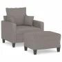 Sessel mit Hocker Stoff grau taupe 60 cm von , Sofas - Ref: Foro24-3201088, Preis: 200,62 €, Rabatt: %