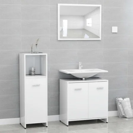 3-teiliges Badezimmermöbelset aus weißem Sperrholz von , Badezimmermöbel - Ref: Foro24-3056907, Preis: 104,67 €, Rabatt: %