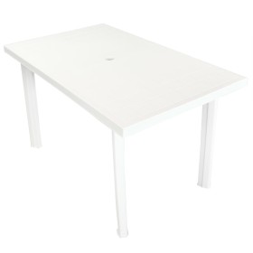 White plastic garden table 126x76x72 cm by vidaXL, Garden tables - Ref: Foro24-43597, Price: 138,00 €, Discount: %
