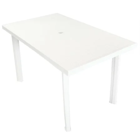 Mesa de jardín de plástico blanca 126x76x72 cm de vidaXL, Mesas de jardín - Ref: Foro24-43597, Precio: 134,82 €, Descuento: %