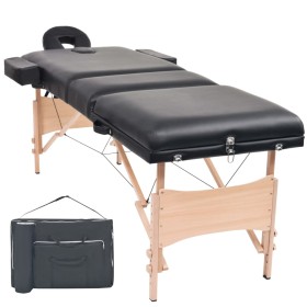 Folding massage table 3 zones 10 cm thick black by vidaXL, massage tables - Ref: Foro24-110153, Price: 250,86 €, Discount: %