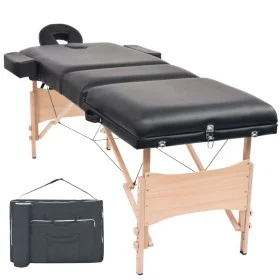 Folding massage table 3 zones 10 cm thick black by vidaXL, massage tables - Ref: Foro24-110153, Price: 224,42 €, Discount: %