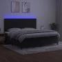 Box spring bed with mattress and LED black velvet 200x200 cm by , Beds and slatted bases - Ref: Foro24-3136205, Price: 615,64...