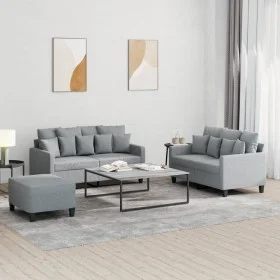 Juego de sofás con cojines 3 piezas tela gris claro by , Sofas - Ref: Foro24-3201656, Price: 480,84 €, Discount: %