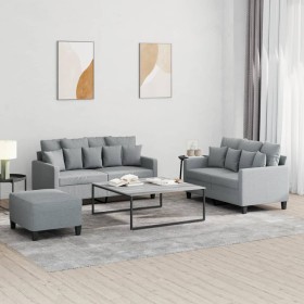Sofagarnitur mit 3-teiligen Kissen, helles graues Gewebe. von , Sofas - Ref: Foro24-3201656, Preis: 491,25 €, Rabatt: %