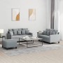 Juego de sofás con cojines 3 piezas tela gris claro by , Sofas - Ref: Foro24-3201656, Price: 491,25 €, Discount: %