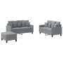 Juego de sofás con cojines 3 piezas tela gris claro by , Sofas - Ref: Foro24-3201656, Price: 491,25 €, Discount: %