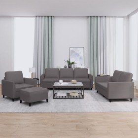 Juego de sofás con cojines 4 piezas cuero sintético gris by , Sofas - Ref: Foro24-3201747, Price: 638,14 €, Discount: %