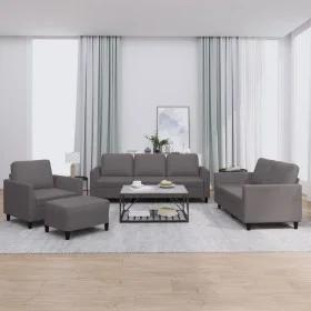 Sofagarnitur mit 4-teiligen Kissen aus grauem Kunstleder. von , Sofas - Ref: Foro24-3201747, Preis: 628,90 €, Rabatt: %