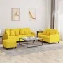 Juego de sofás con cojines 3 piezas tela amarillo claro by , Sofas - Ref: Foro24-3201677, Price: 504,63 €, Discount: %