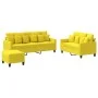 Juego de sofás con cojines 3 piezas tela amarillo claro by , Sofas - Ref: Foro24-3201677, Price: 504,63 €, Discount: %