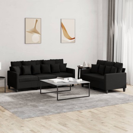 Zweiteiliges Sofaset mit schwarzen Kissen. von , Sofas - Ref: Foro24-3201668, Preis: 490,40 €, Rabatt: %