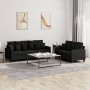Zweiteiliges Sofaset mit schwarzen Kissen. von , Sofas - Ref: Foro24-3201668, Preis: 490,40 €, Rabatt: %
