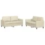 Juego de sofás con cojines 2 piezas cuero sintético crema by , Sofas - Ref: Foro24-3201751, Price: 355,78 €, Discount: %