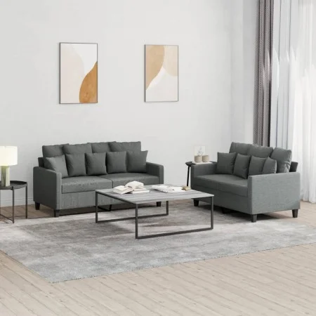 Zweiteiliges Sofaset mit dunkelgrauen Kissen. von , Sofas - Ref: Foro24-3201649, Preis: 420,22 €, Rabatt: %