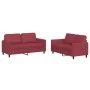 Zweiteiliges Sofaset mit roten Kunstlederkissen. von , Sofas - Ref: Foro24-3201753, Preis: 385,24 €, Rabatt: %