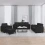 Juego de sofás con cojines 4 piezas cuero sintético negro by , Sofas - Ref: Foro24-3201745, Price: 639,10 €, Discount: %