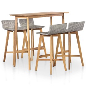 Garden dining set 5 pieces solid acacia wood by vidaXL, Garden sets - Ref: Foro24-44222, Price: 402,19 €, Discount: %