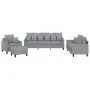 Juego de sofás con cojines 4 piezas tela gris claro de , Sofás - Ref: Foro24-3201640, Precio: 680,82 €, Descuento: %