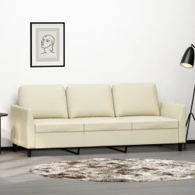 3-Sitzer-Sofa aus cremefarbenem Kunstleder, 180 cm von , Sofas - Ref: Foro24-359339, Preis: 243,39 €, Rabatt: %