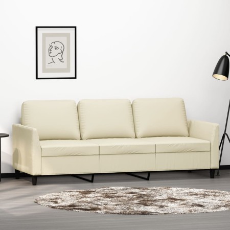3-Sitzer-Sofa aus cremefarbenem Kunstleder, 180 cm von , Sofas - Ref: Foro24-359339, Preis: 246,20 €, Rabatt: %