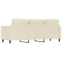 3-Sitzer-Sofa aus cremefarbenem Kunstleder, 180 cm von , Sofas - Ref: Foro24-359339, Preis: 243,39 €, Rabatt: %