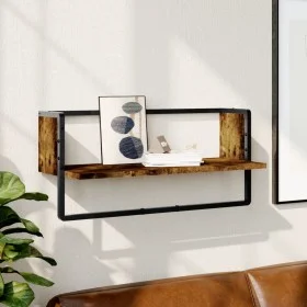 Wandregal mit Stange aus geräucherter Eiche 65x25x30 cm von , Regale und Regale - Ref: Foro24-836290, Preis: 20,91 €, Rabatt: %
