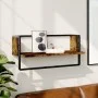 Wandregal mit Stange aus geräucherter Eiche 65x25x30 cm von , Regale und Regale - Ref: Foro24-836290, Preis: 20,91 €, Rabatt: %