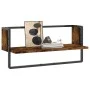 Wandregal mit Stange aus geräucherter Eiche 65x25x30 cm von , Regale und Regale - Ref: Foro24-836290, Preis: 20,91 €, Rabatt: %