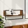 Estante de pared con barra marrón roble 65x25x30 cm by , Shelves and shelves - Ref: Foro24-836292, Price: 21,50 €, Discount: %