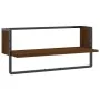 Estante de pared con barra marrón roble 65x25x30 cm by , Shelves and shelves - Ref: Foro24-836292, Price: 21,50 €, Discount: %