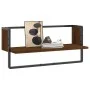 Estante de pared con barra marrón roble 65x25x30 cm by , Shelves and shelves - Ref: Foro24-836292, Price: 21,50 €, Discount: %