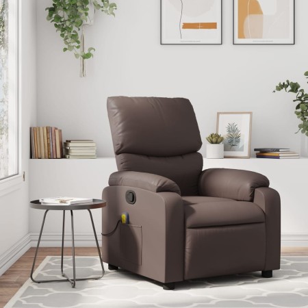 Sillón de masaje reclinable cuero sintético marrón by , Armchairs - Ref: Foro24-373443, Price: 274,42 €, Discount: %