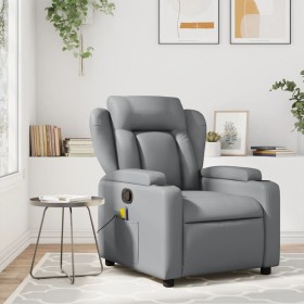 Sillón reclinable de cuero sintético gris by , Armchairs - Ref: Foro24-372430, Price: 205,24 €, Discount: %