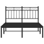 Bed frame with black metal headboard 120x200 cm by , Beds and slatted bases - Ref: Foro24-373689, Price: 96,52 €, Discount: %