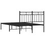 Bed frame with black metal headboard 120x200 cm by , Beds and slatted bases - Ref: Foro24-373689, Price: 96,52 €, Discount: %