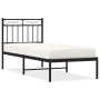 Bed frame with black metal headboard 80x200 cm by , Beds and slatted bases - Ref: Foro24-373682, Price: 68,67 €, Discount: %