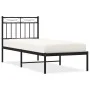 Estructura de cama con cabecero metal negro 80x200 cm de , Camas y somieres - Ref: Foro24-373682, Precio: 66,71 €, Descuento: %
